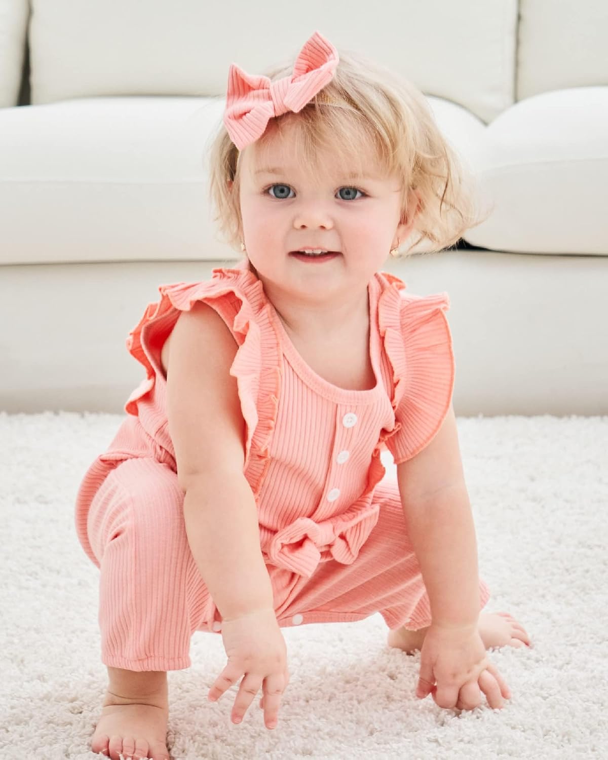Mioglrie Newborn Baby Girl Clothes 1 Piece Infant Fall Winter Romper Outfit image 3