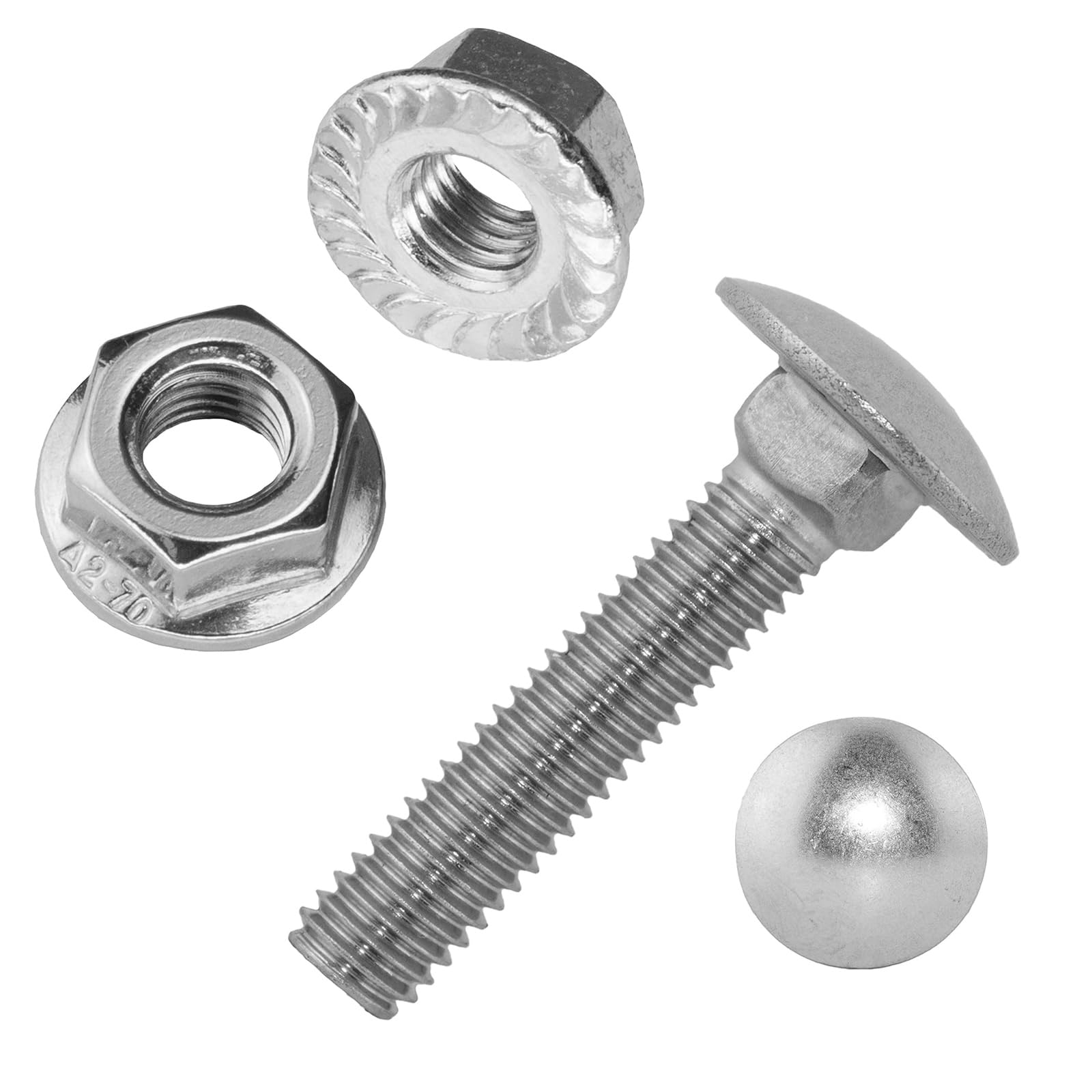 Lot de 18 boulons de carrosserie M6 x 40 mm, vis à tête bombée avec écrou à bride hexagonal, galvanisées DIN 603 (18 pièces) à tête ronde avec collet carré, filetage complet