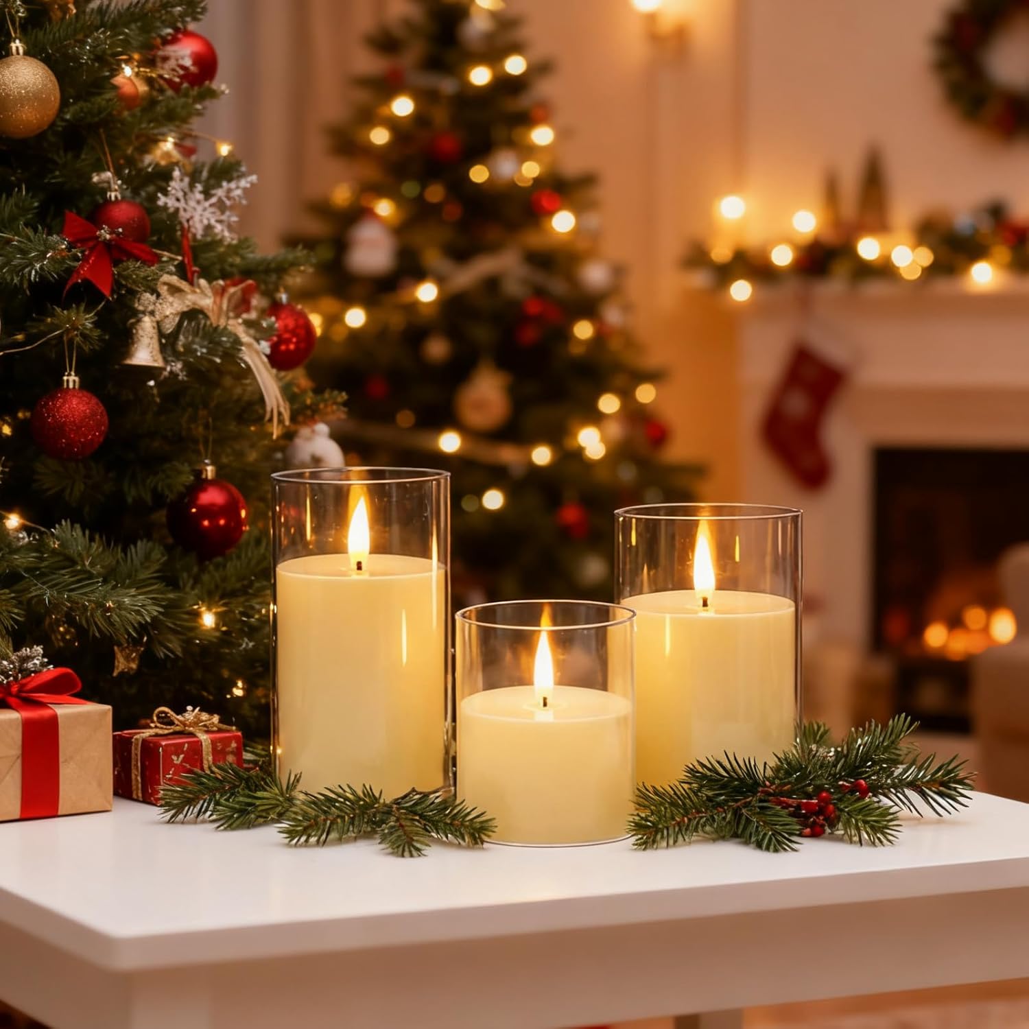 3-Pack Rechargeable Flameless Candles with Remote & Timer, Flickering LED Candles for Living Room, Fireplace, TV Stand & Bedroom Night Light, Holiday Party Decor, Housewarming Gift (Yellow) - Image 7