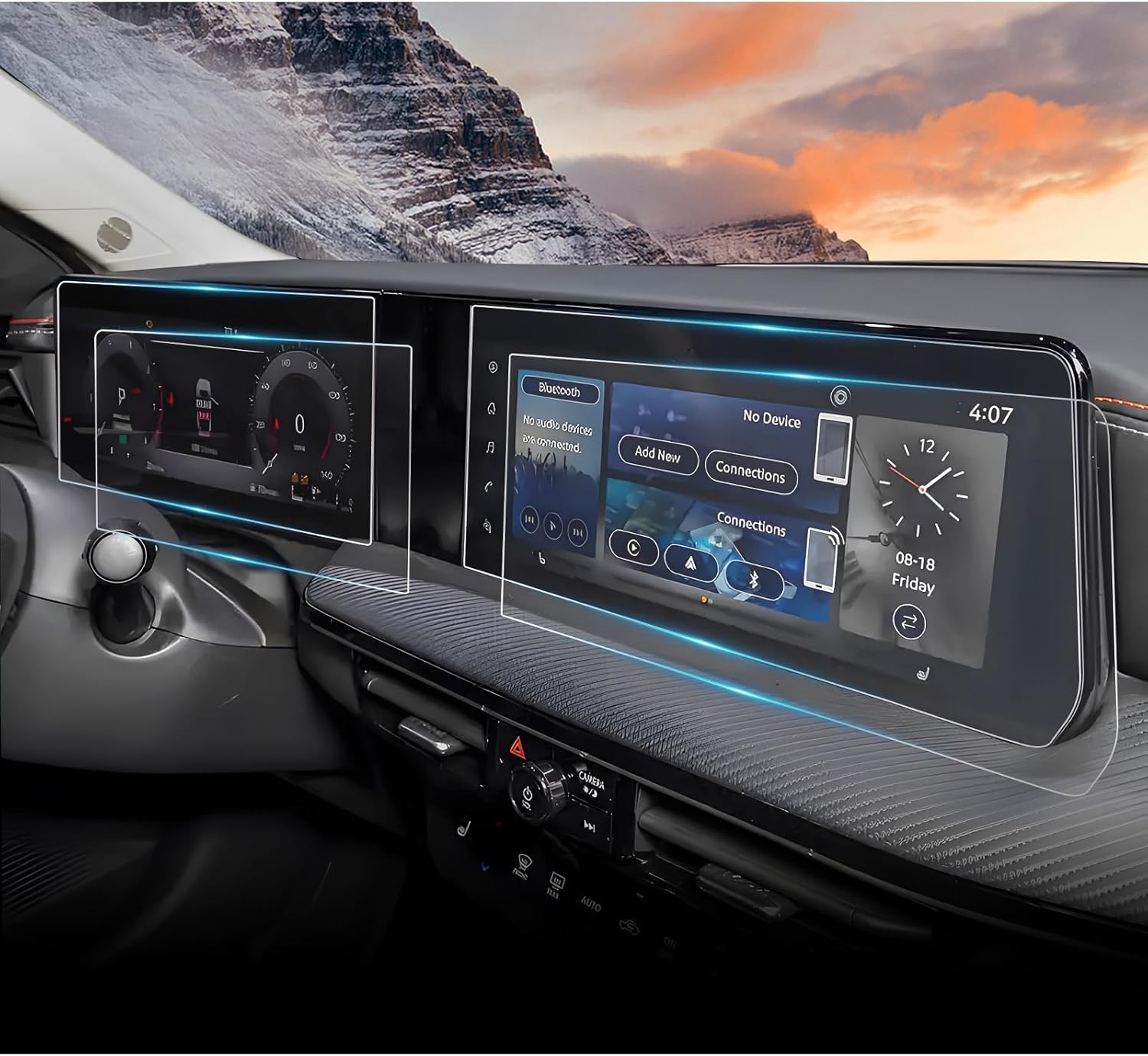 12.3" Nano Scratch-Proof 2026 Kicks Screen Protector for 2025 Nissan Kicks (SV/SR) Dual Infotainment Screen Saver &Digital Cluster Instrument Panel Screen Cover for Nissan Kicks 2026 Accessories 4Pack