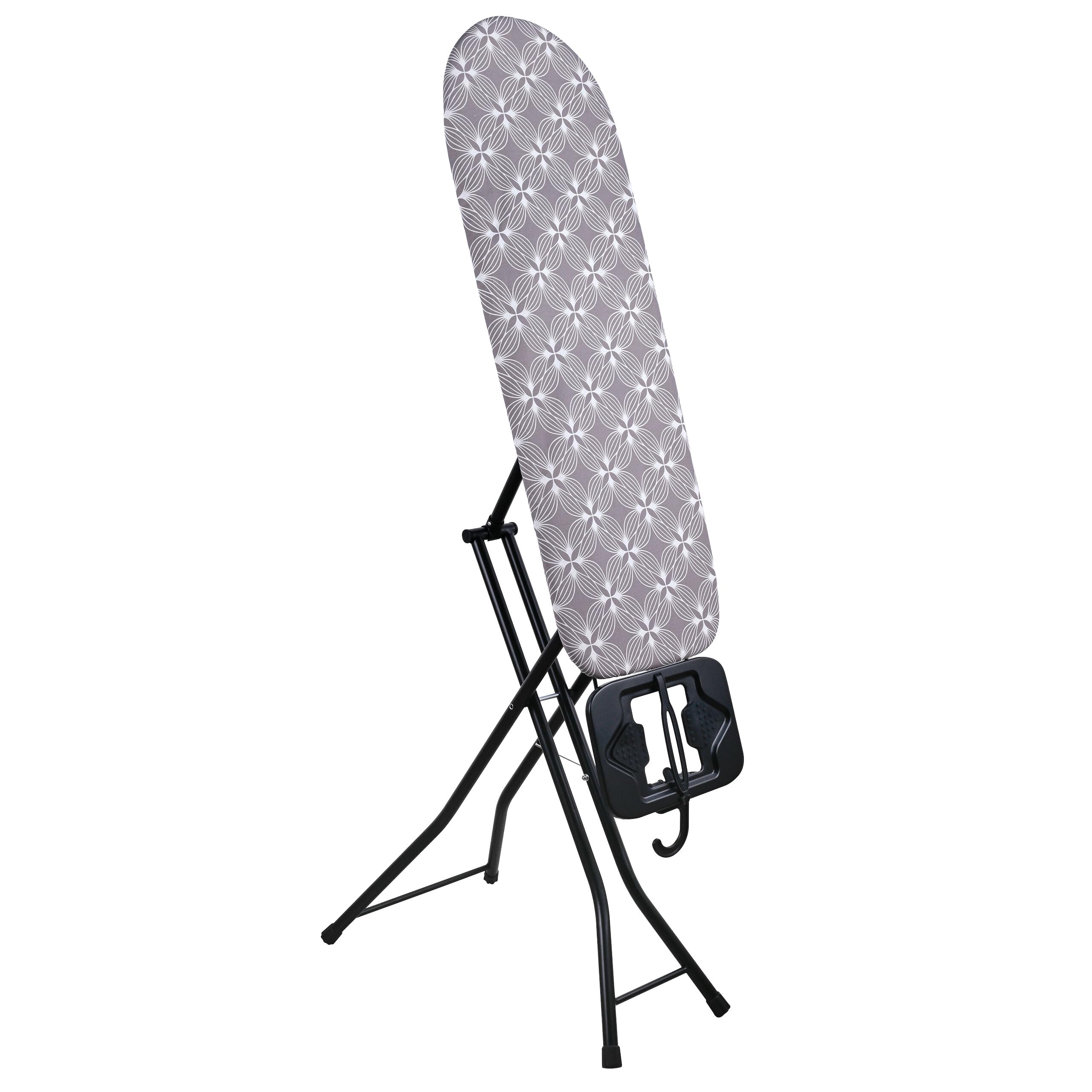 Relaxdays Bügelbrett & Dampfbrett, für Dampfbügeleisen & Dampfglätter, BxT: 109,5 x 35 cm, Bügelstation, klappbar, grau