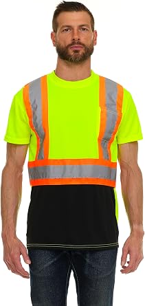 North 15 Hi Vis T-Shirt - Safety Shirt, ASNI Class 3 Reflective Safety Long Sleeve T-Shirt