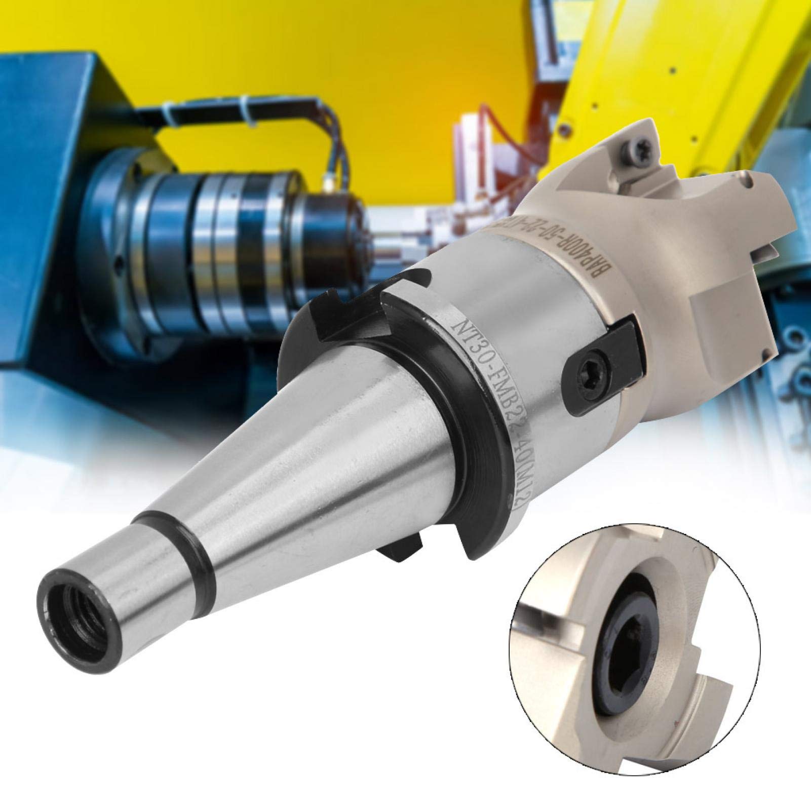 Portamandrino a pinza + 50 frese + inserti di fresatura, portamandrino a pinza Portafresa a spianare Portafresa a fresa CNC Inserti di fresatura(#1)