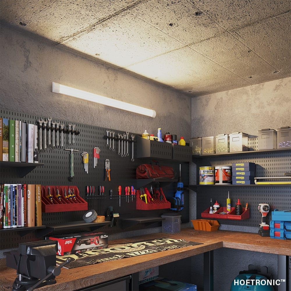 HOFTRONIC - Réglette LED 150 cm 50W Lampe à tube intégré 4000K neutre blanc 6000lm super lumineux 30000h Lampe LED à champ long 1500x74x25mm (LxlxH) Plafonniers éclairage de garage
