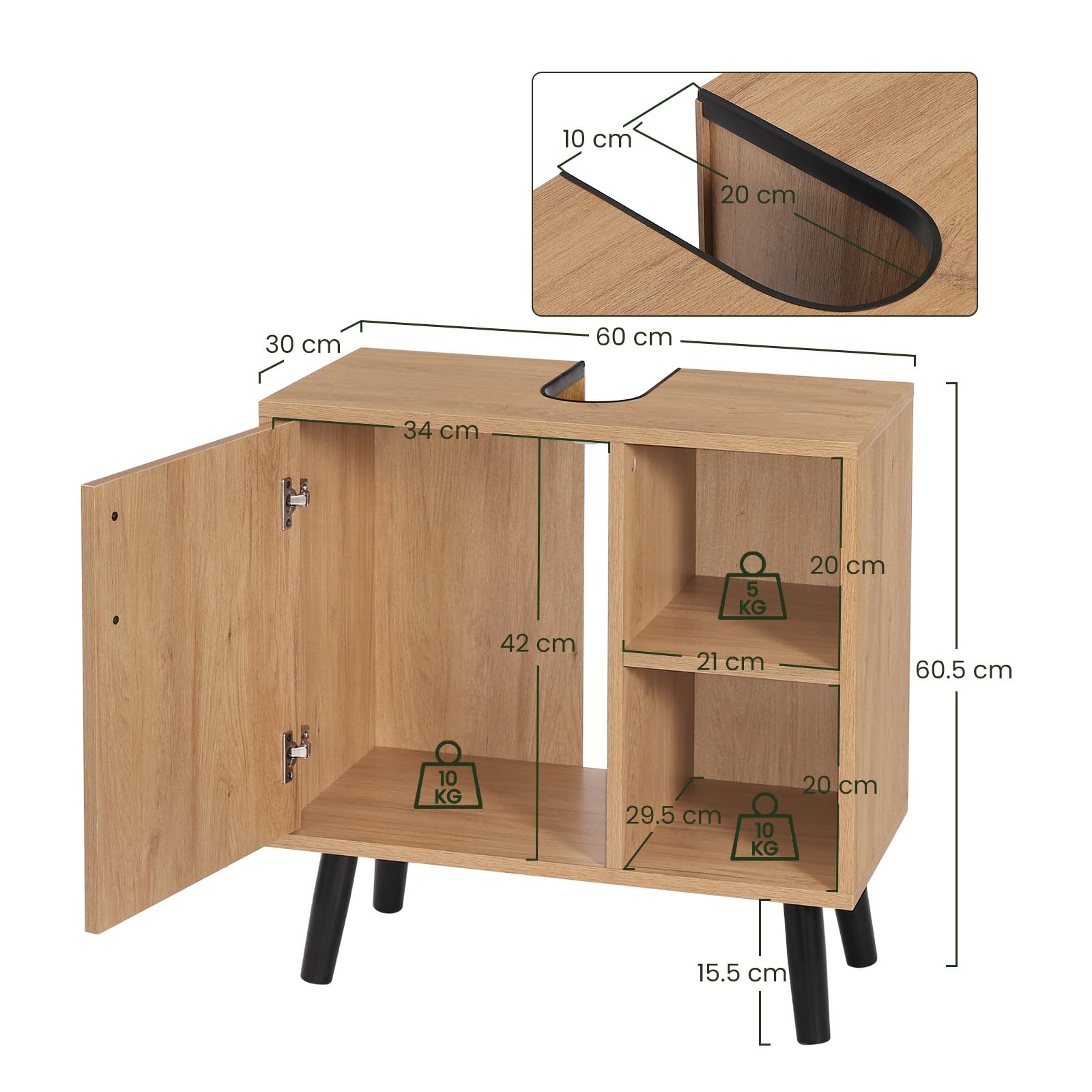 welltime Wastafelonderkast Dolo, breedte 138 cm, incl. opzetwastafel, 2