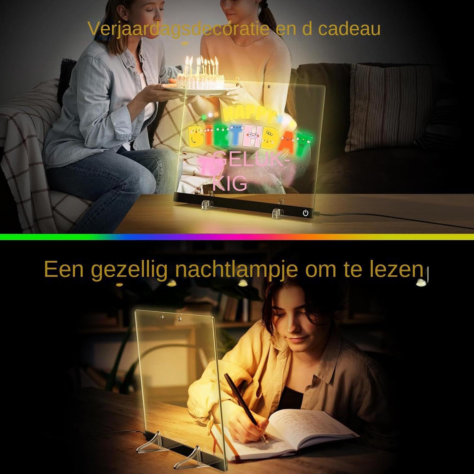 Pizarra Luminosa para Notas con Colores Tableta Colorida Con Brillo