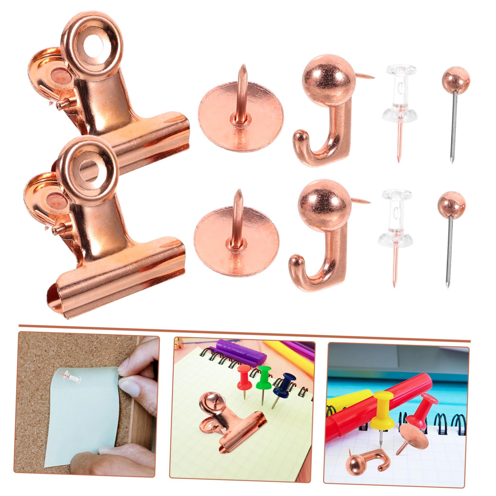 Tofficu 5sätze Metall-pushpins Roségold Für Korktafeln Karten-pinnnadeln Mit Clips Markieren Von Orten Für Kreative Wanddekoration