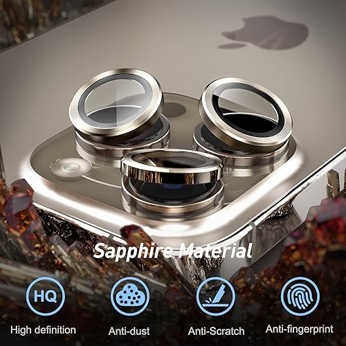 Miniatura 160 de Paquete de 3 x 2 protectores de lente de cámara Jeluse para iPhone 14 Pro Max para iPhone 14 Pro, cubierta protectora de pantalla de vidrio templado