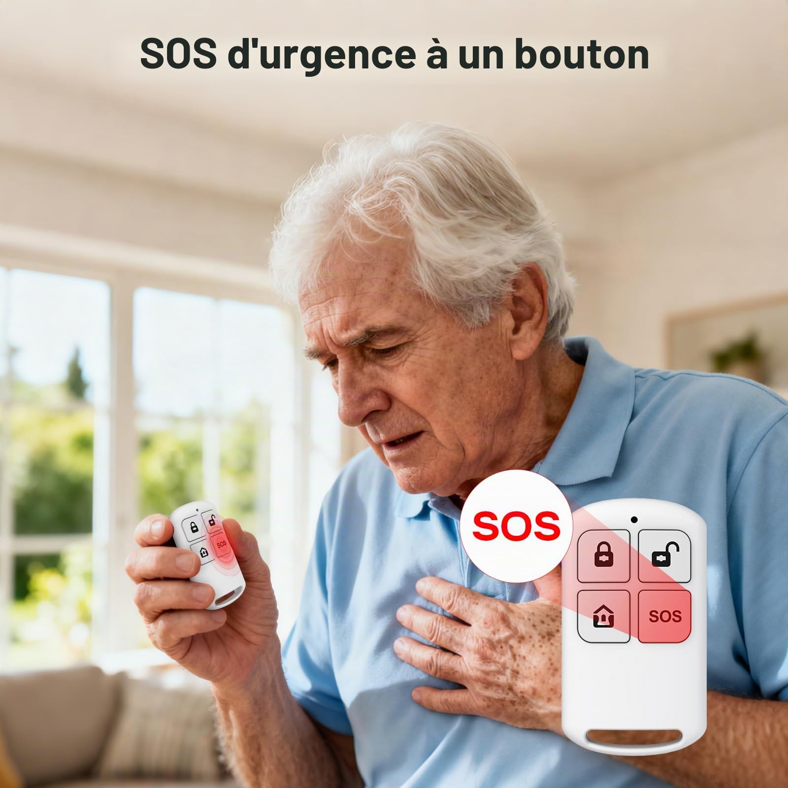 PGST Système d'alarme Domestique sans Fil avec alertes instantanées Via l'application Tuya,Kits d'alarme Extensibles DIY pour Portes et détecteurs de Mouvement pour Appartement,Garage (A519W-EU-D)
