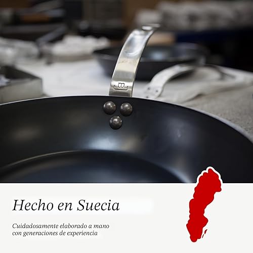 Miniatura 7 de Made In Utensilios de cocina – Plancha de acero al carbono + prensa de parrilla – (como hierro fundido, pero mejor) – Utensilios de cocina