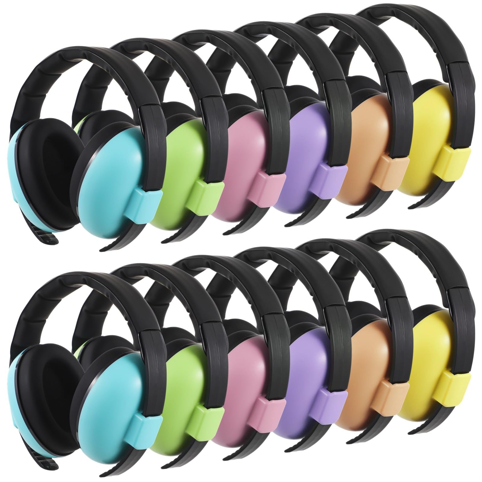 12 orejeras con cancelación de ruido para los más pequeños, auriculares de protección auditiva, diadema ajustable, cojines de esponja suave, uso en viajes y estudio de sueño