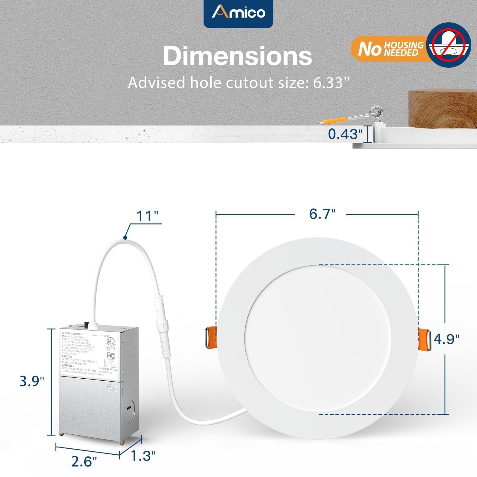 Amico LED Recessed Lights - 24 Pack -5