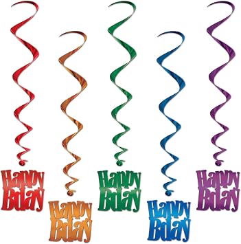 Happy Birthday Whirls 5/Pkg