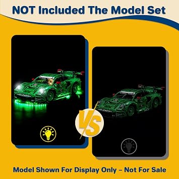 LocoLee Led Light Set Compatible with Lego 42224 Porsche 911 GT3 R REXY AO Racing Car Led Decoration Lighting Kit Compatible with Lego Technic 42224 Building Blocks Model,Only Lights Set,No Model