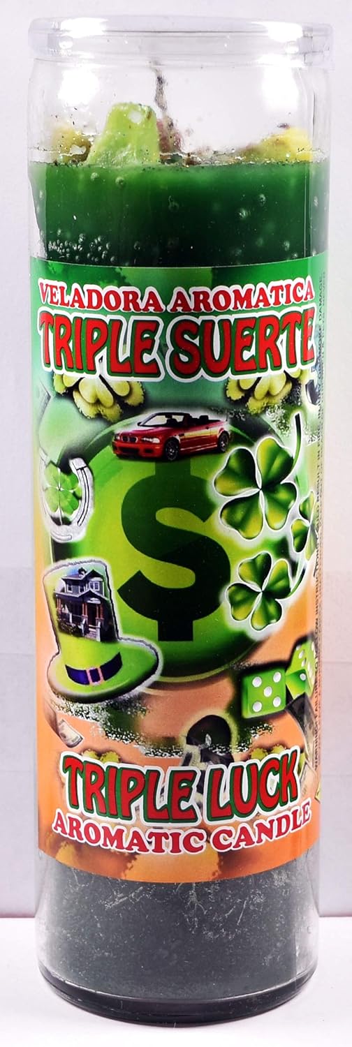 12 Pieces Candle Cocktail Aromatic Vela Triple Luck- Triple Suerte