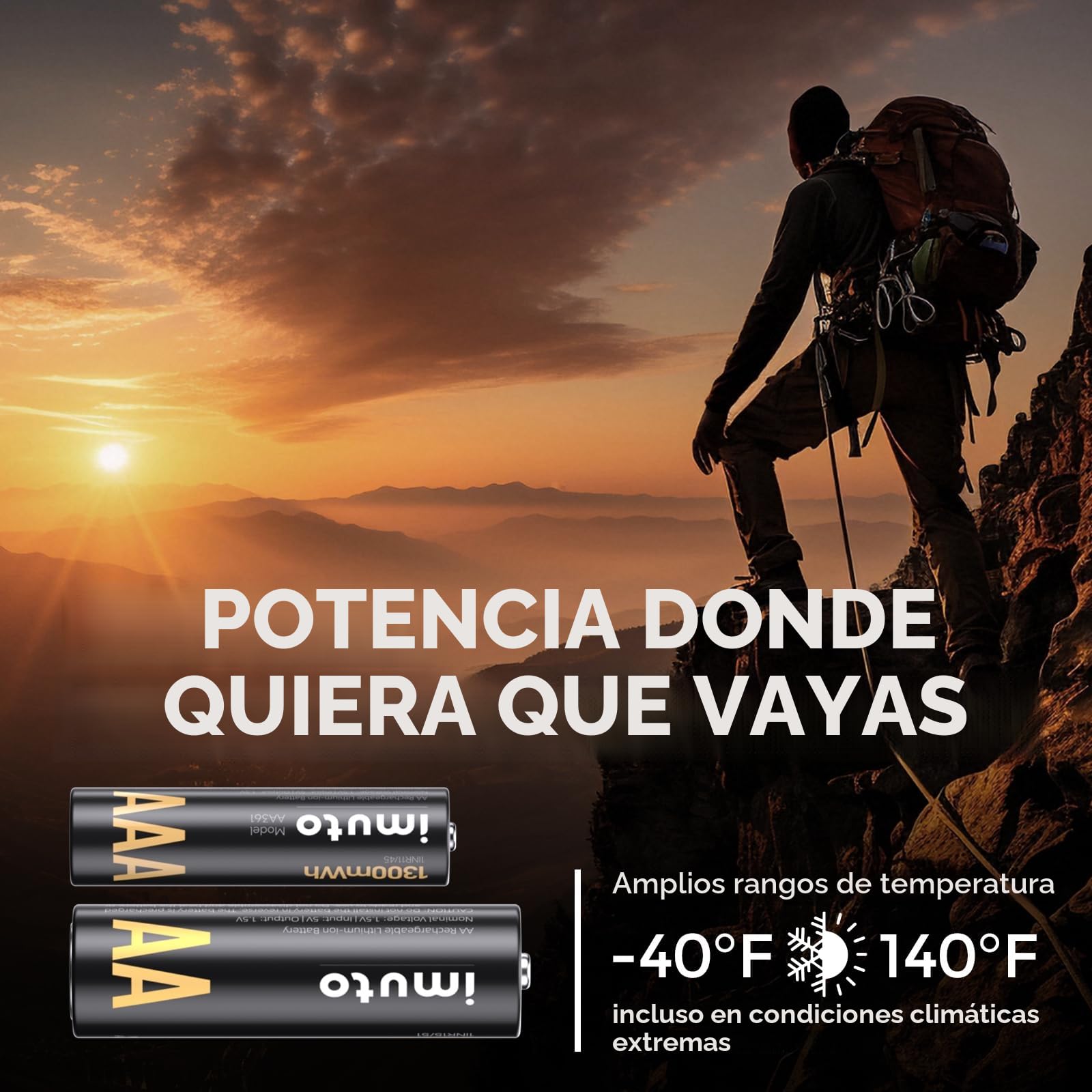 imuto 8 Piezas Pilas Recargables AA/AAA,Batería AA AAA 3000/1300 mWh 1.5V Litio Alta Capacidad más de 1600 ciclos con Carga rápida Negra Cargador de Pantalla LED