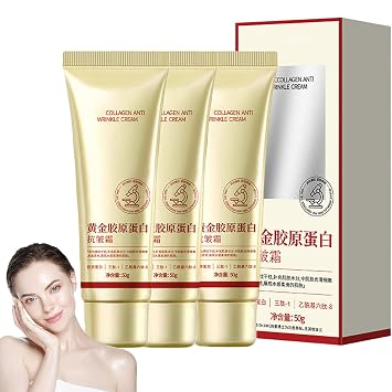 Collagen Anti-Wrinkle Cream,Golden Face Cream,Collagen Firming Face Cream,Collagen Face Cream For Women Anti Aging,Collagen Moisturizing Face Cream,Reduce Fine Lines 3PCS