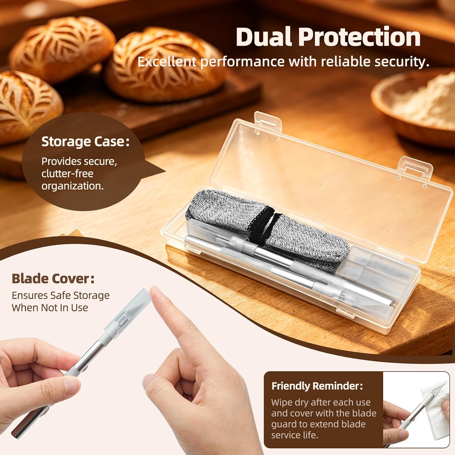 2 Pcs Bread Lame Sourdough Scoring Tool for Bread Baking Bread Scorer Dough Scoring Tool for Homemade Sourdough Bread Scoring Tool Set with 10 Replacement Blades & 1 Storage Case
