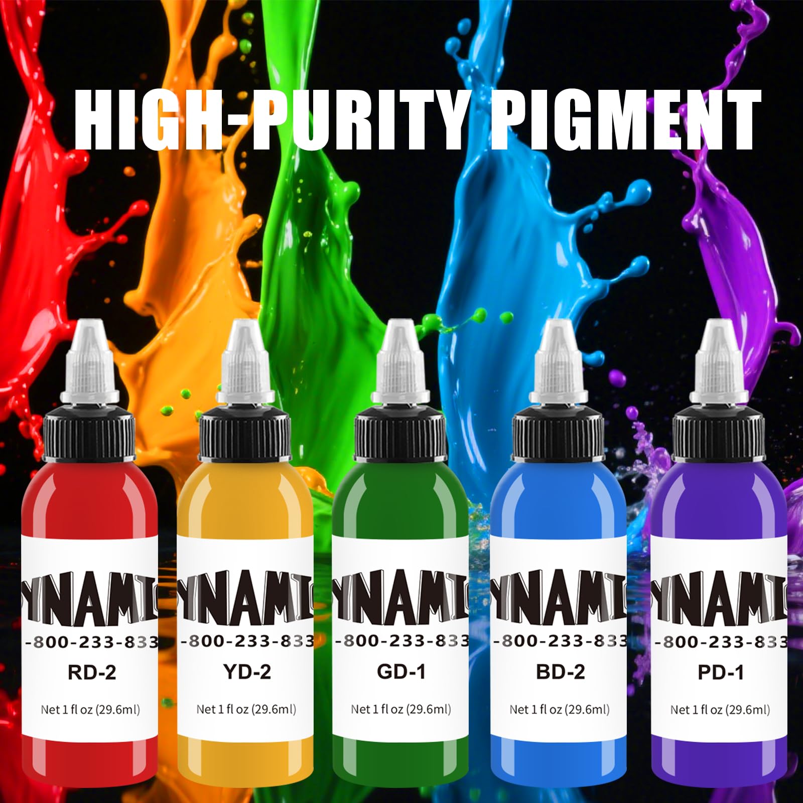 14 Farbtinten, Tätowiertinten, 14 Farben Tattoo-Tinte, Aktivtinten, Farbmuster Tattoo-Tinte (30 ml)