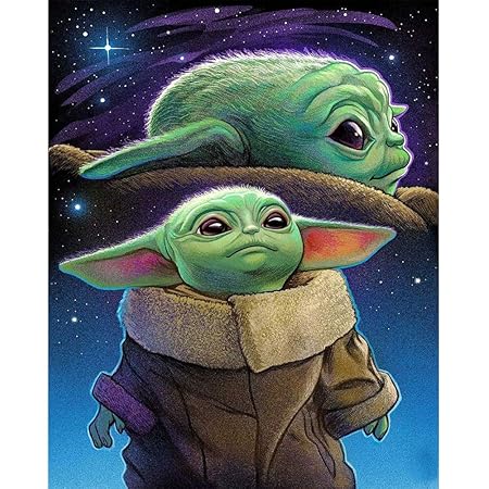 New Full Square Drill Diamond Painting Little Baby Yoda Star Wars 5d Diy Diamond Embroidery Rhinestones Mosaic Anime Character Amazon Co Uk Home Kitchen