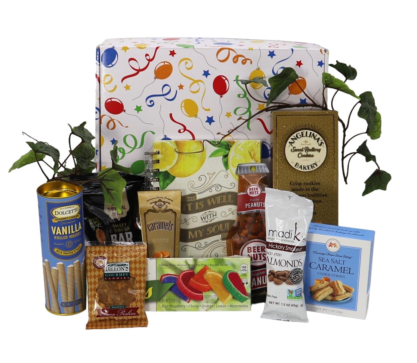 Gift Basket Village - Sweet Delights & Thoughtful Treats Gift Basket: Candy, Cookies, Nuts, Journal, and More, Perfect for Any Occasion, Handcrafted in the USA