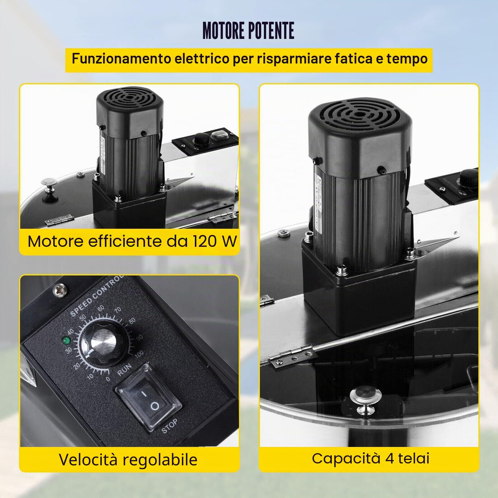 Estrattore elettrico per acciaio inox centrifuga tangenziale elettrica raccolta 220 V 120 W estrattore apicoltore per apicoltura ape coerente con copertina