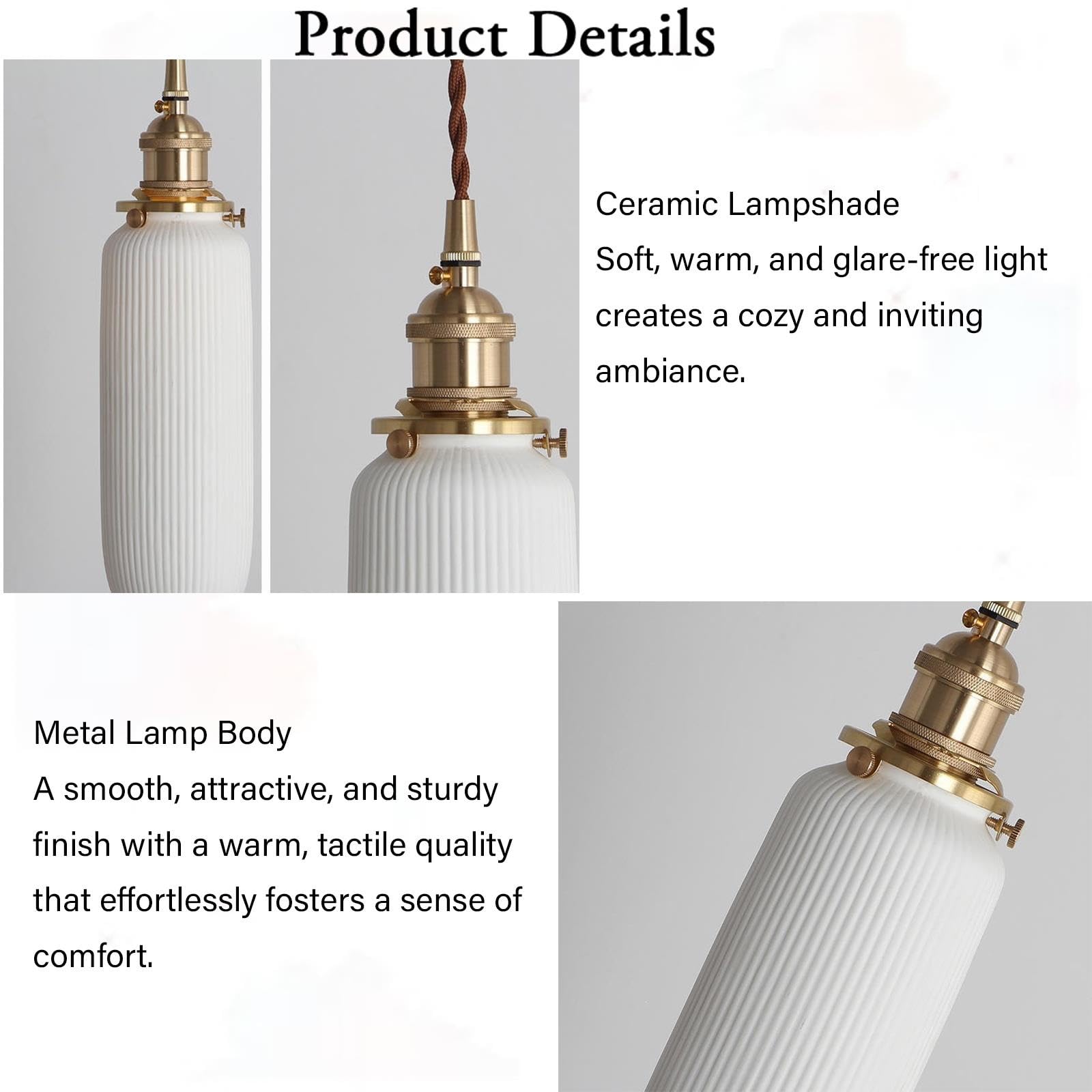 Sconce decorata in ceramica a righe retrò nordica