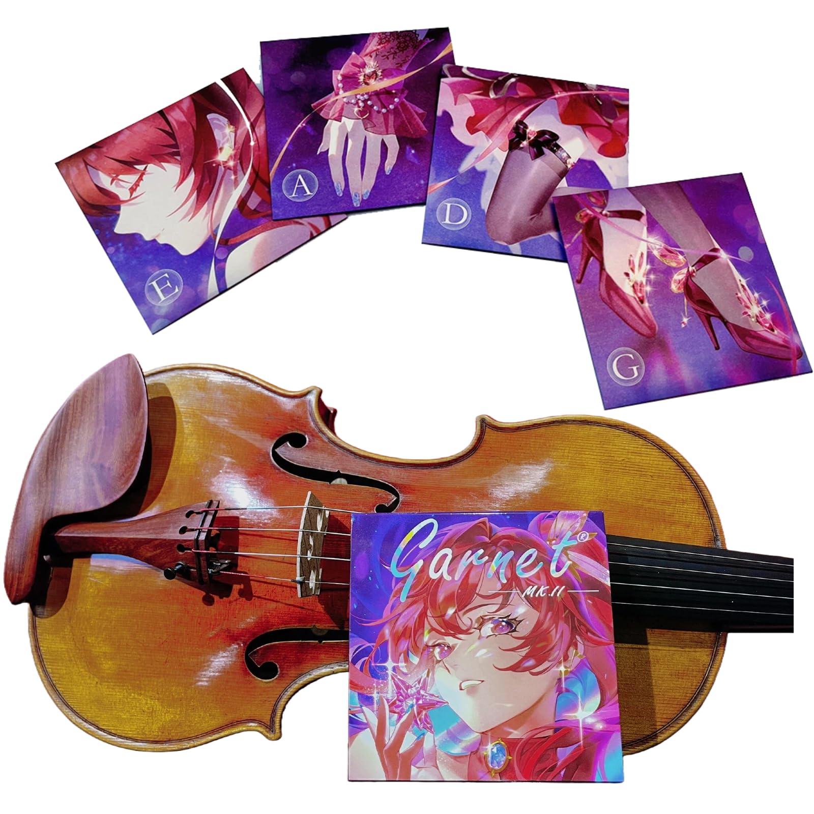 Jeu de cordes universelles pour violon 4/4 & 3/4 | Calibre moyen, noyau synthétique de qualité supérieure, enroulement argenté D & G, aluminium pour A, son riche, toucher doux, testé en concert