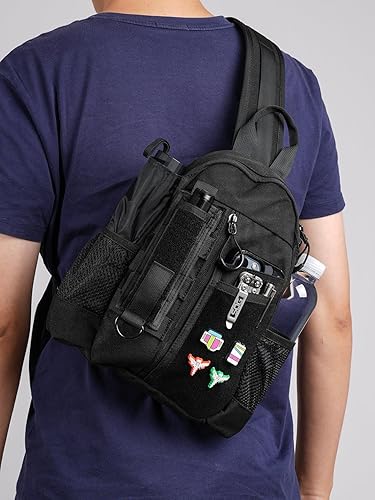 Miniatura 17 de VIPERADE CHS1 - Bolsa cruzada 1000D para senderismo, bolsa táctica para viajes, senderismo, bolsa cruzada para mujeres y hombres, Negro