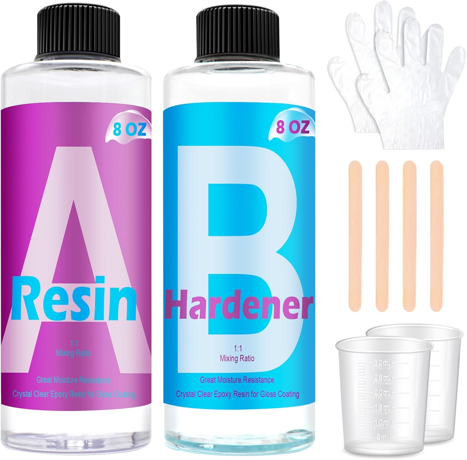 Epoxy Resin Crystal Clear Kit, 2 Part Crystal Clear Casting