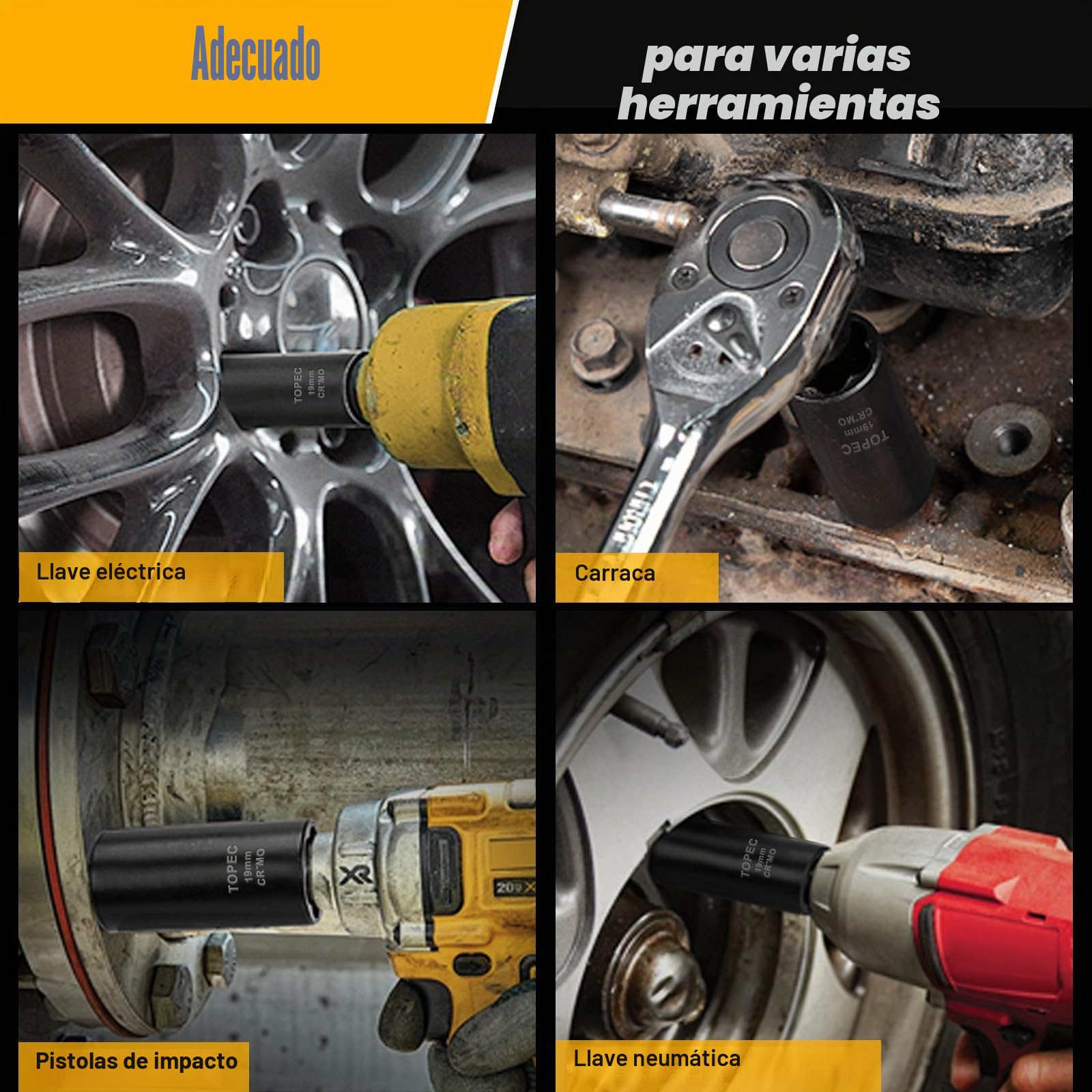 Juego de 5 extractores de tuercas de lengüeta, kit de extracción de bloqueo de rueda de transmisión de 1/2 pulgada, removedor de tuercas de llanta peladas de 17-22 mm, herramienta de extracción de