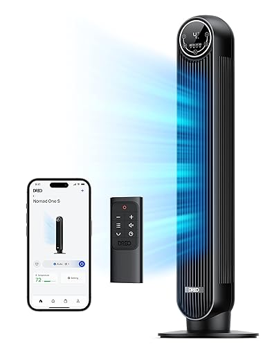 Dreo Tower Fan for Bedroom, Smart Oscillating Quiet Floor Fans,