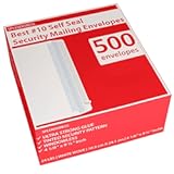 &num;10 Envelopes Letter Size Self Seal &vert; 500 Business Mailing Security Peel and Sealing Envelope &vert; 100&percnt; Tinted &vert; no 10 White Windowless Legal Regular Plain Envelops Pack &vert; 4-1&sol;8 x 9-1&sol;2 Inches &vert; 24 LB