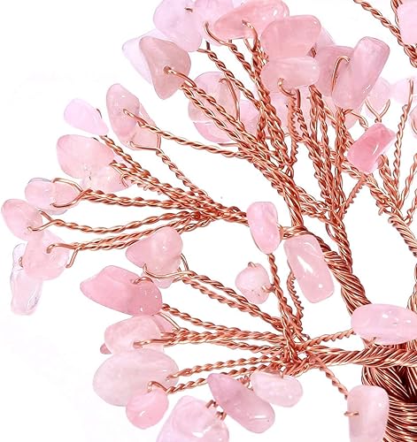 Miniatura 7 de Top Plaza Bundle  2 artículos Cristales curativos árbol de dinero envuelto en amatista natural Feng Shui suerte estatuilla y rosa cuarzo cristal