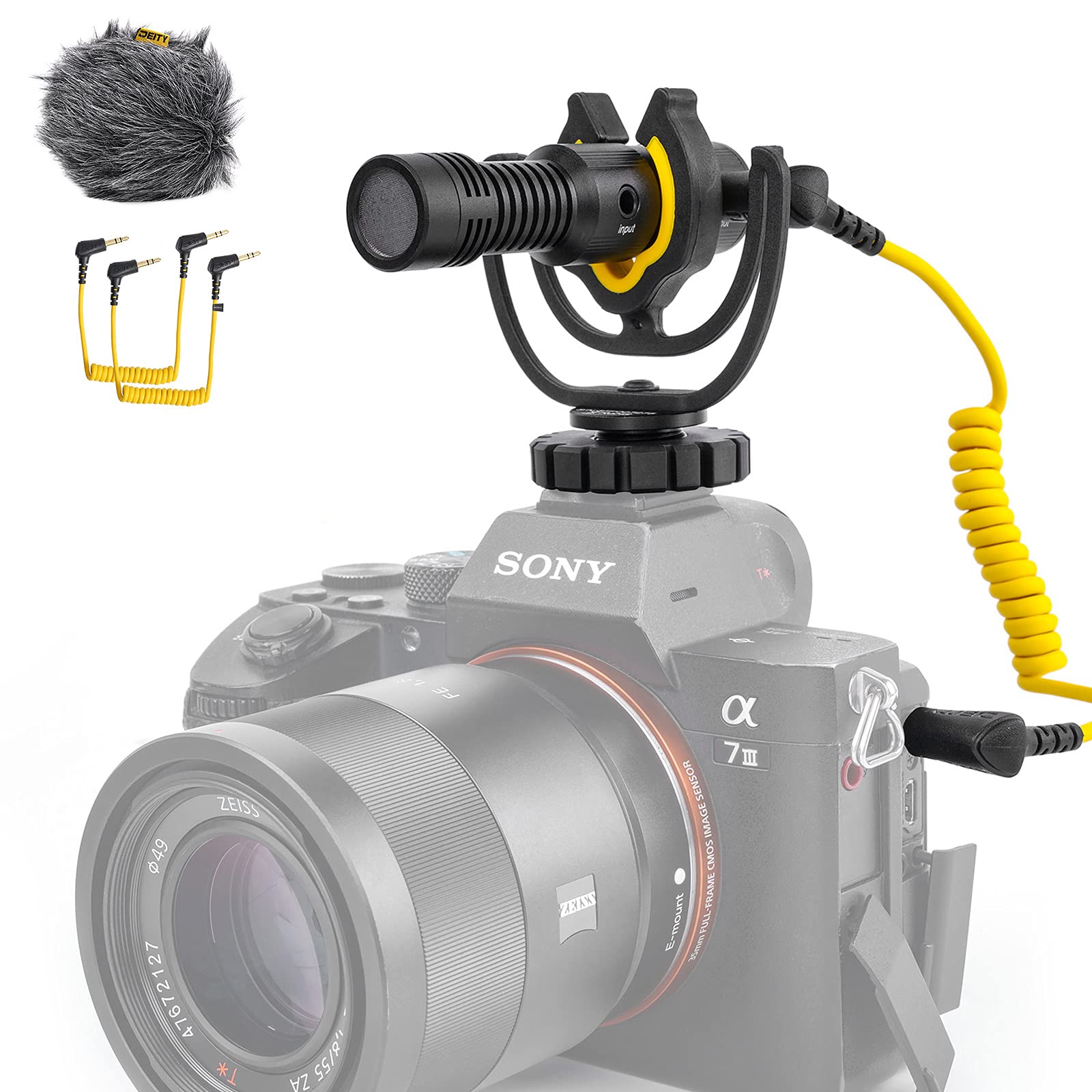 Deity V-Mic D4 Mini Compact On-Camera Microphone with Rycote Lyre Shock Mount, Plug and Play Mic for DSLRs Smartphone Vlog Interview Video Recording