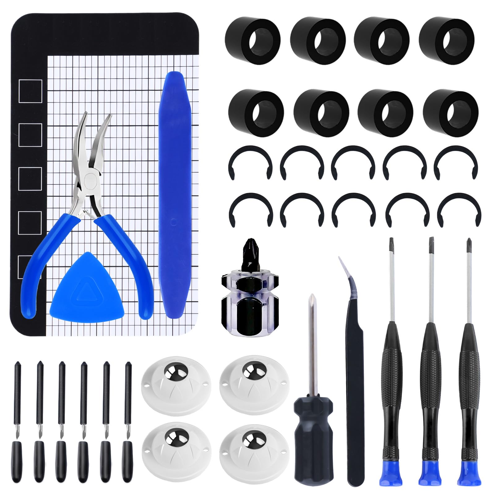 Photo 1 of **MISSING PARTS**
37-Pack Rubber Roller Replacement Set for Cricut Maker/Maker 3 with Blades & Silent Casters – Anti-Slip Retaining Clips Kit Prevents Roller Movement, Complete Maintenance Accessories