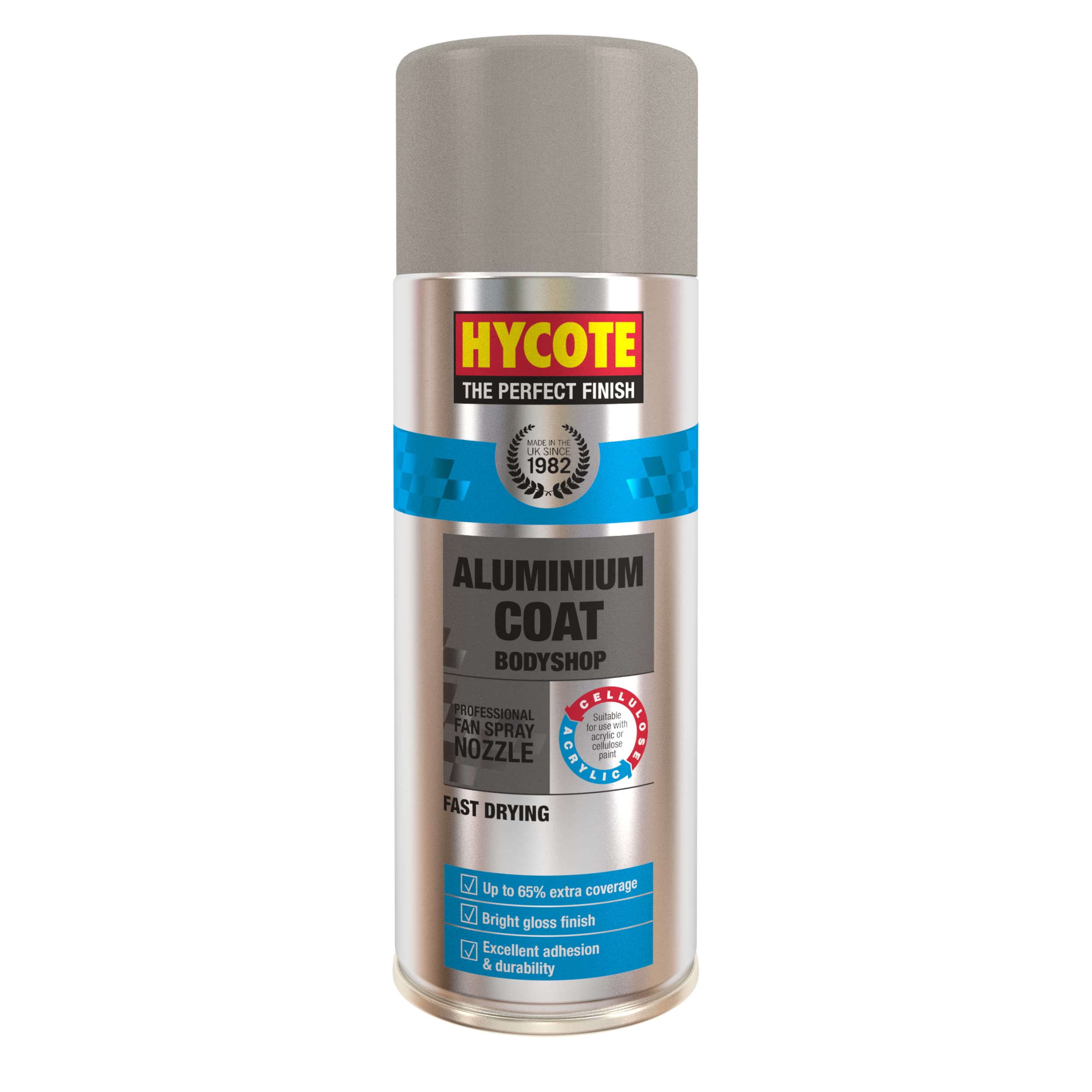 Hycote Bodyshop Fast Drying Aerosol Car Spray Paint, Aluminium Coat, 400 ml
