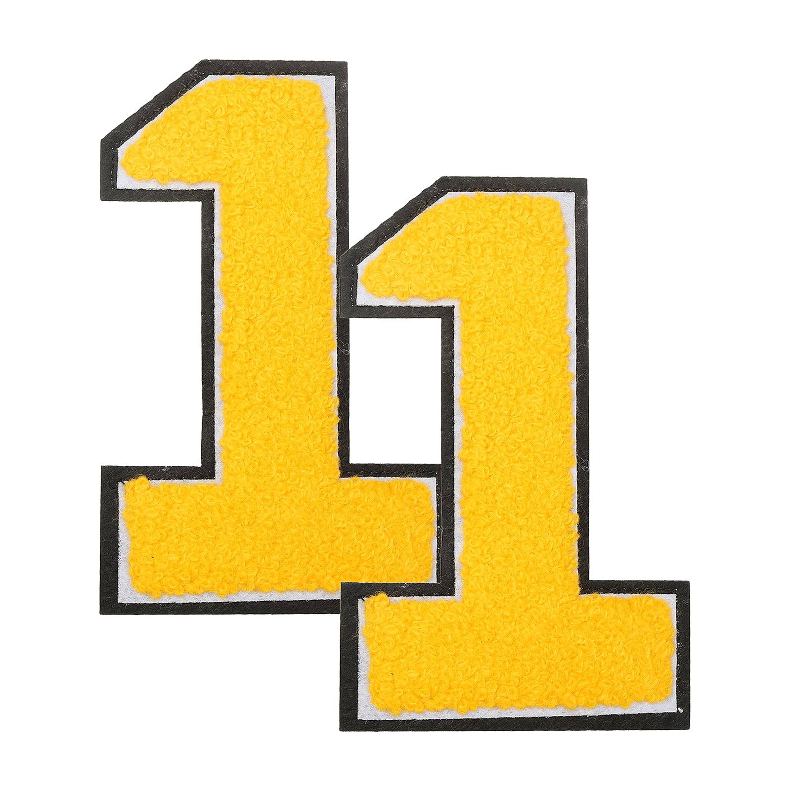 sourcing map 2 Pcs 4.7" Yellow 1" Chenille Number Patches, Chenille Iron-on Number Patches for DIY Jackets Backpacks Hats Jeans Embroidered Applique 2026 Graduation Decor, Terry