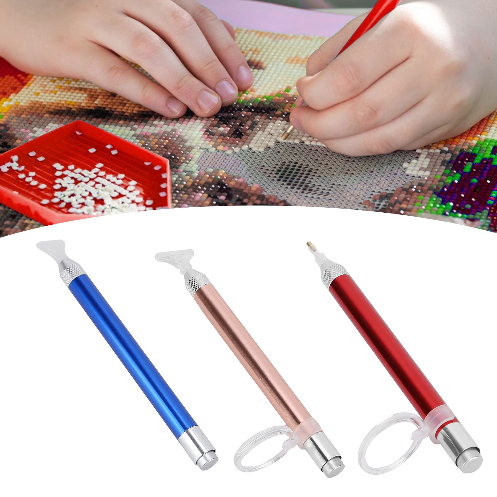 Lot De 18 Accessoires De Peinture Diamant 5D - Kit De Peinture Diamant - Kit D'outils De Peinture Diamant - En Plastique 5D - Ergonomique - Pour Broderie Et Bricolage - Pour Enfants
