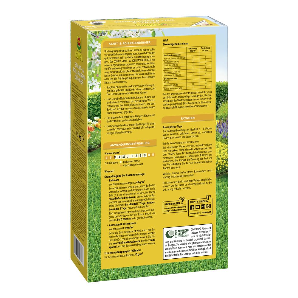 COMPO Start-Rasen Langzeit-Dünger 1,5 kg für 50 m² – Ansicht 2