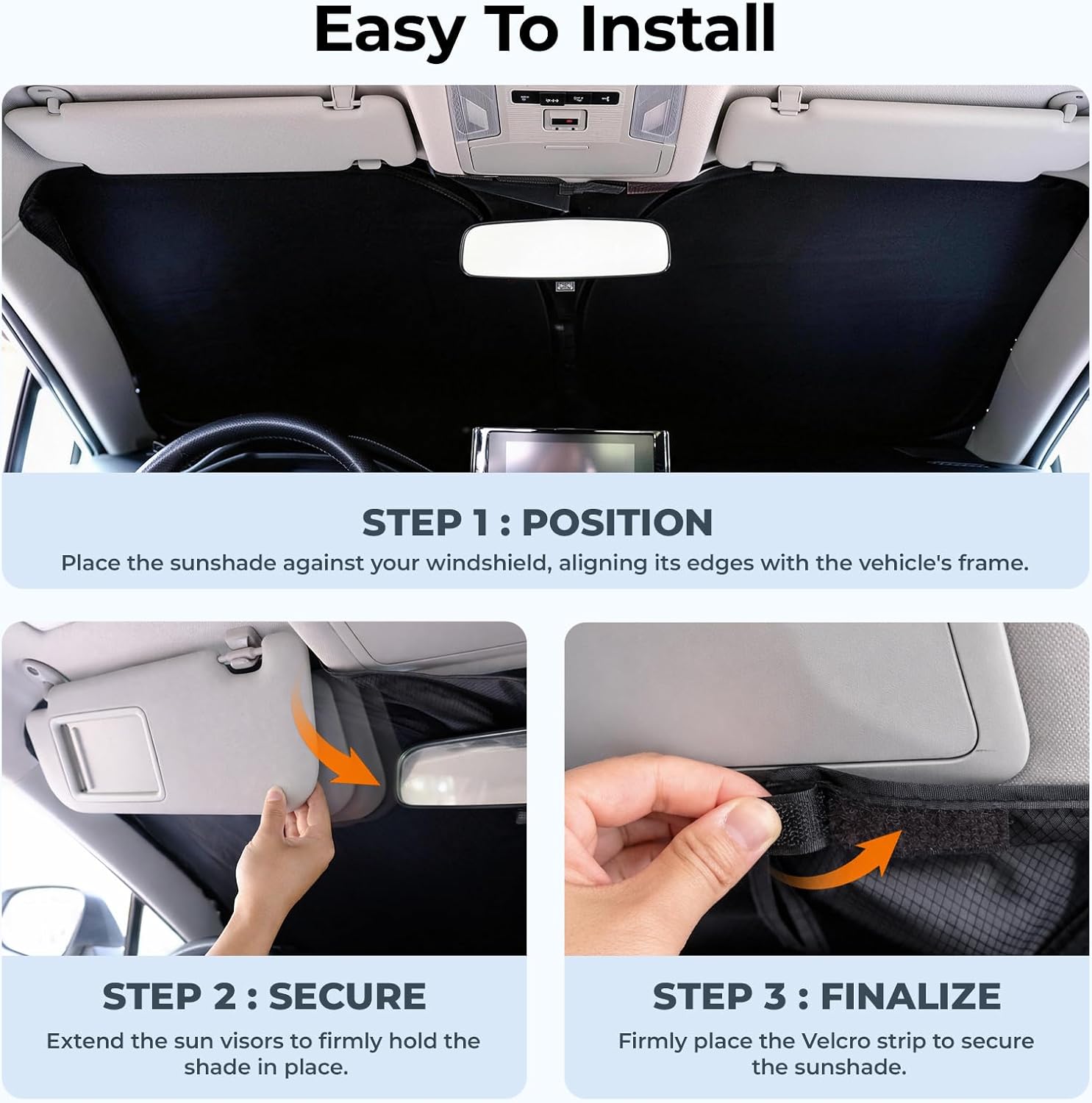 Windshield Sun Shade for Dodge RAM 1500 Accessories 2019-2025 2026, Sunshade for Car Windshield, [Heat Shield & UV Block] Truck Car Sun Shade Windshield for RAM, Foldable Window Sunshade.