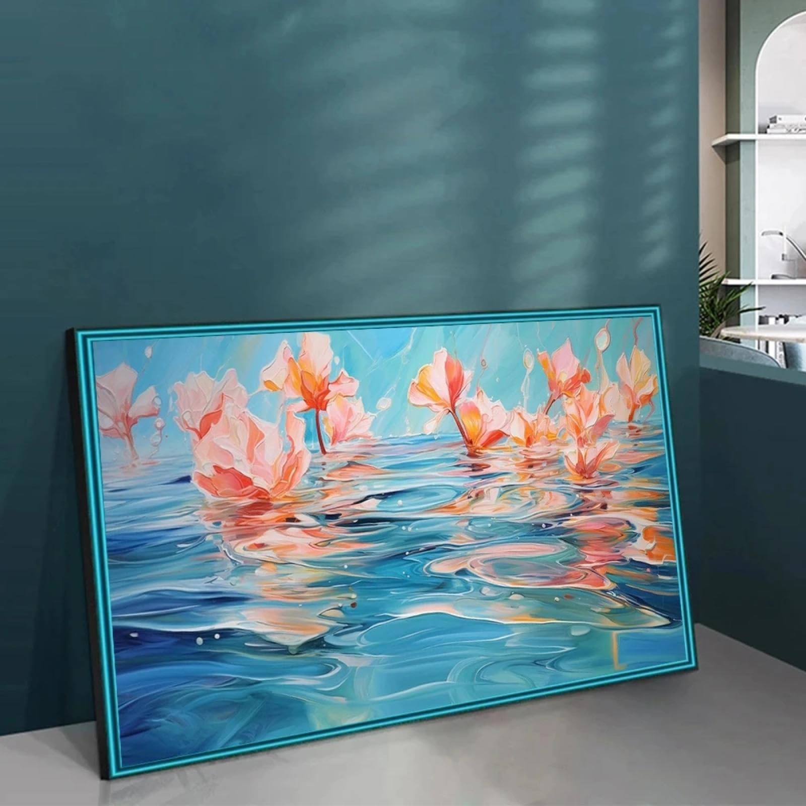 Impression sur toile nénuphar abstrait grand format art mural chic - 8