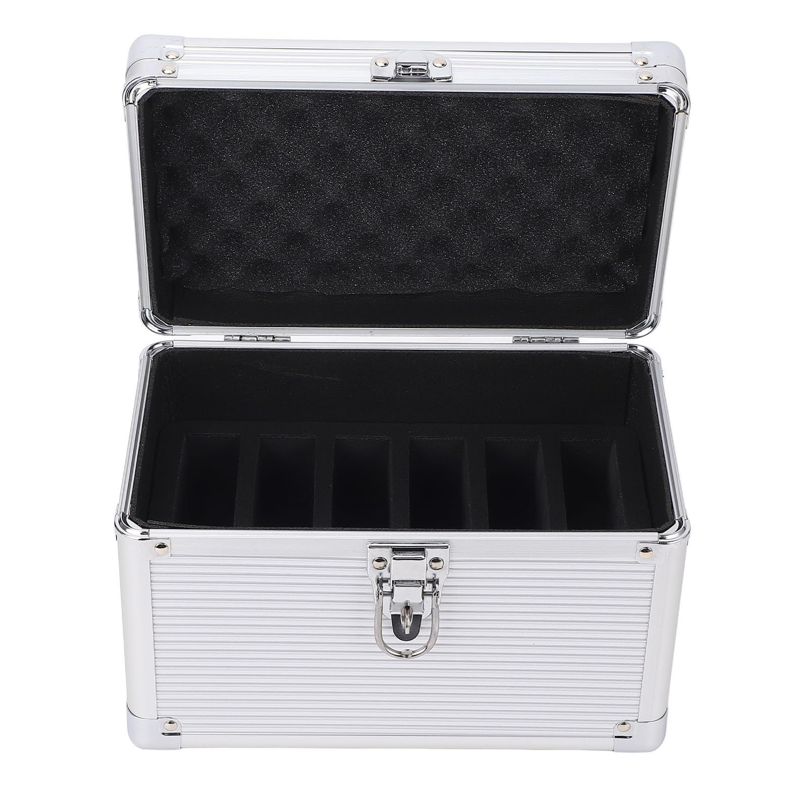 Custodia per CD DVD Custodia per organizer multimediale portatile in ABS ignifugo a 6 slot per auto da viaggio per ufficio domestico Nero 25x20x17 cm