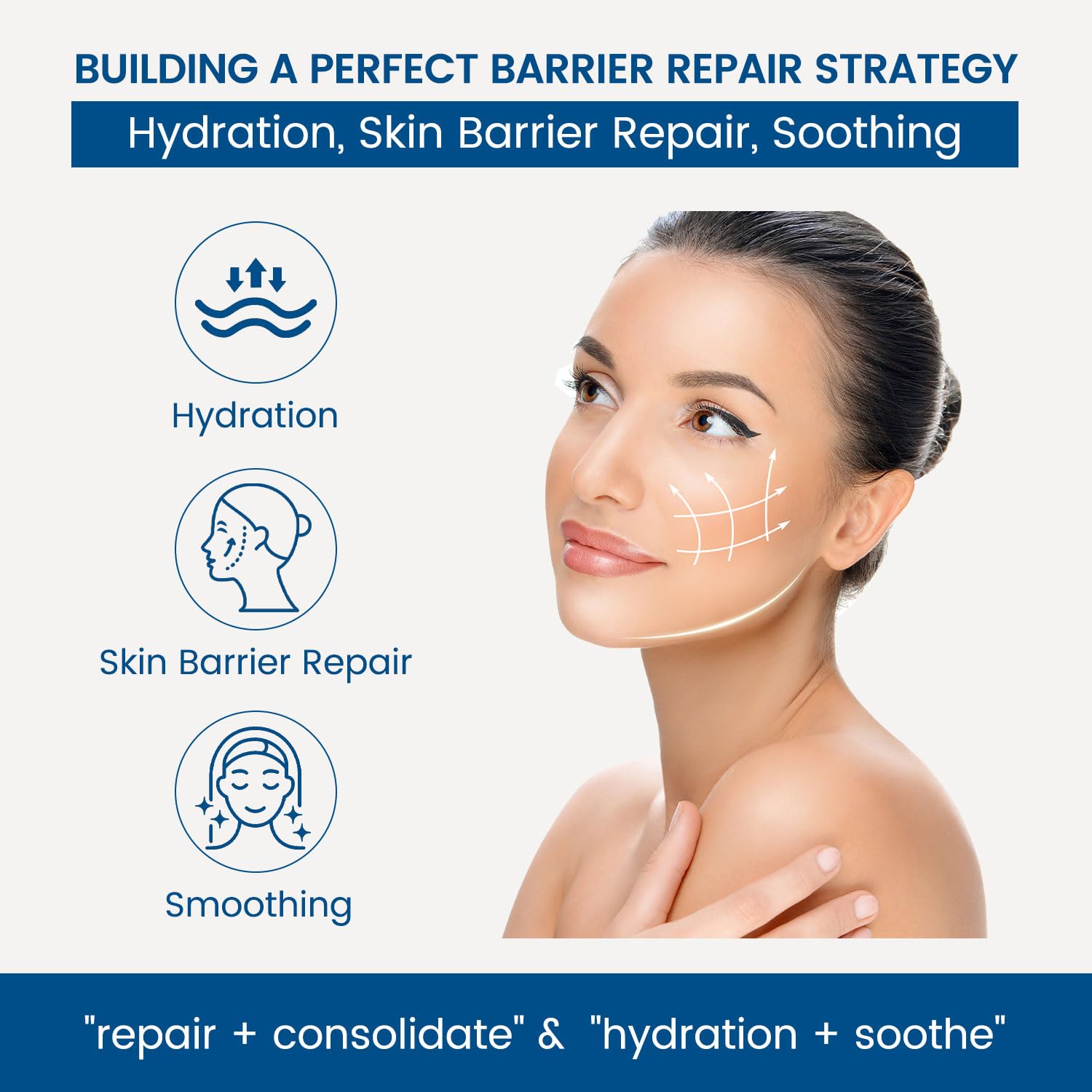 AOAO Hyaluronic Acid Face Cream, Ceramides Moisturizer with Vitamin E & Purslane Extract, Deep Moisturizing & Reduce Wrinkles & Improve Elasticity, Repairs Skin Barrier, Fast-Absorbing 130g/4.6oz - Image 5