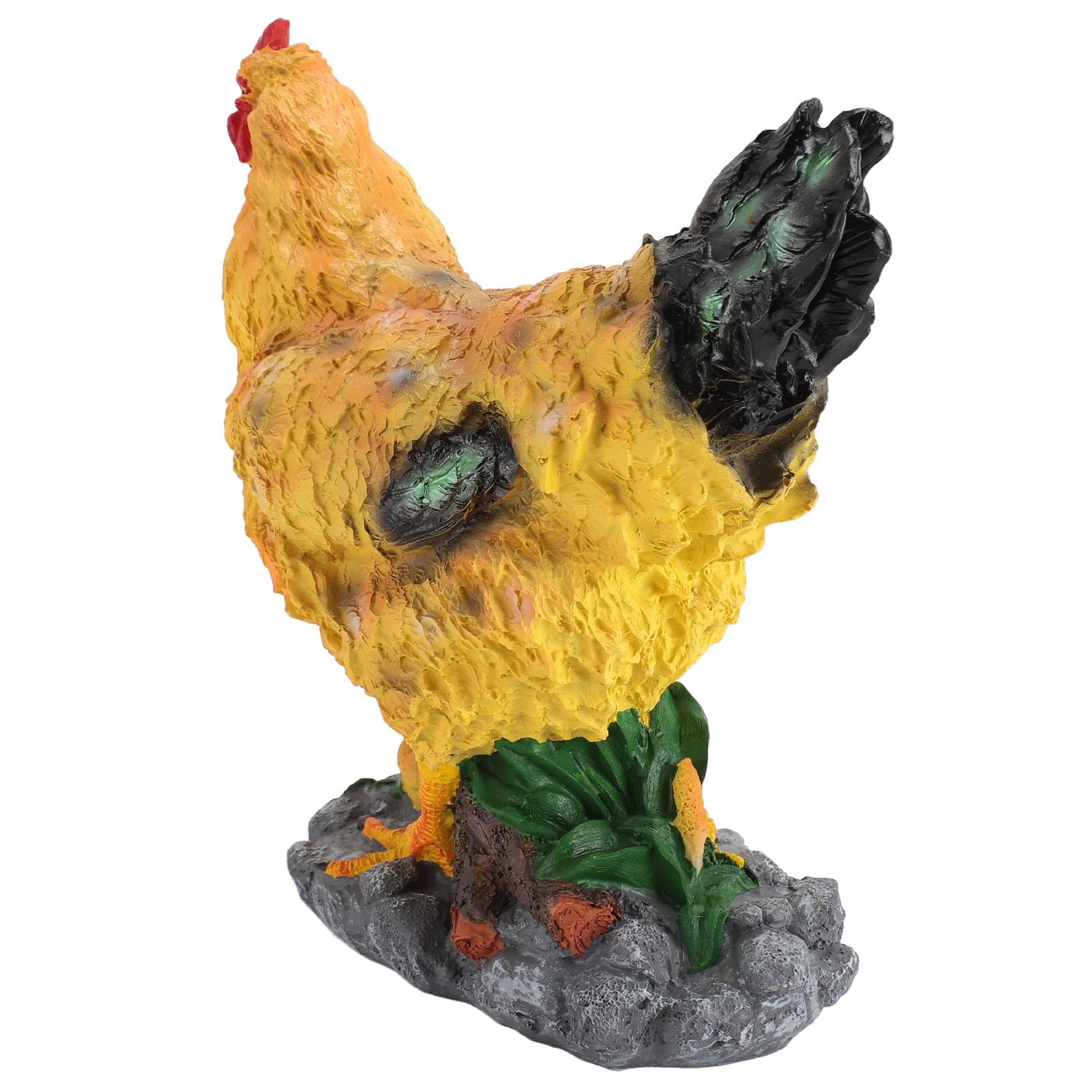 Statua di Gallina da Giardino con Pulcini Piccoli Sculture di Animali in Resina Decorazione Statua per Esterni, Figurine di Gallina Accessori da Giardino per Decorazioni da Scrivania Paesaggistiche Ma