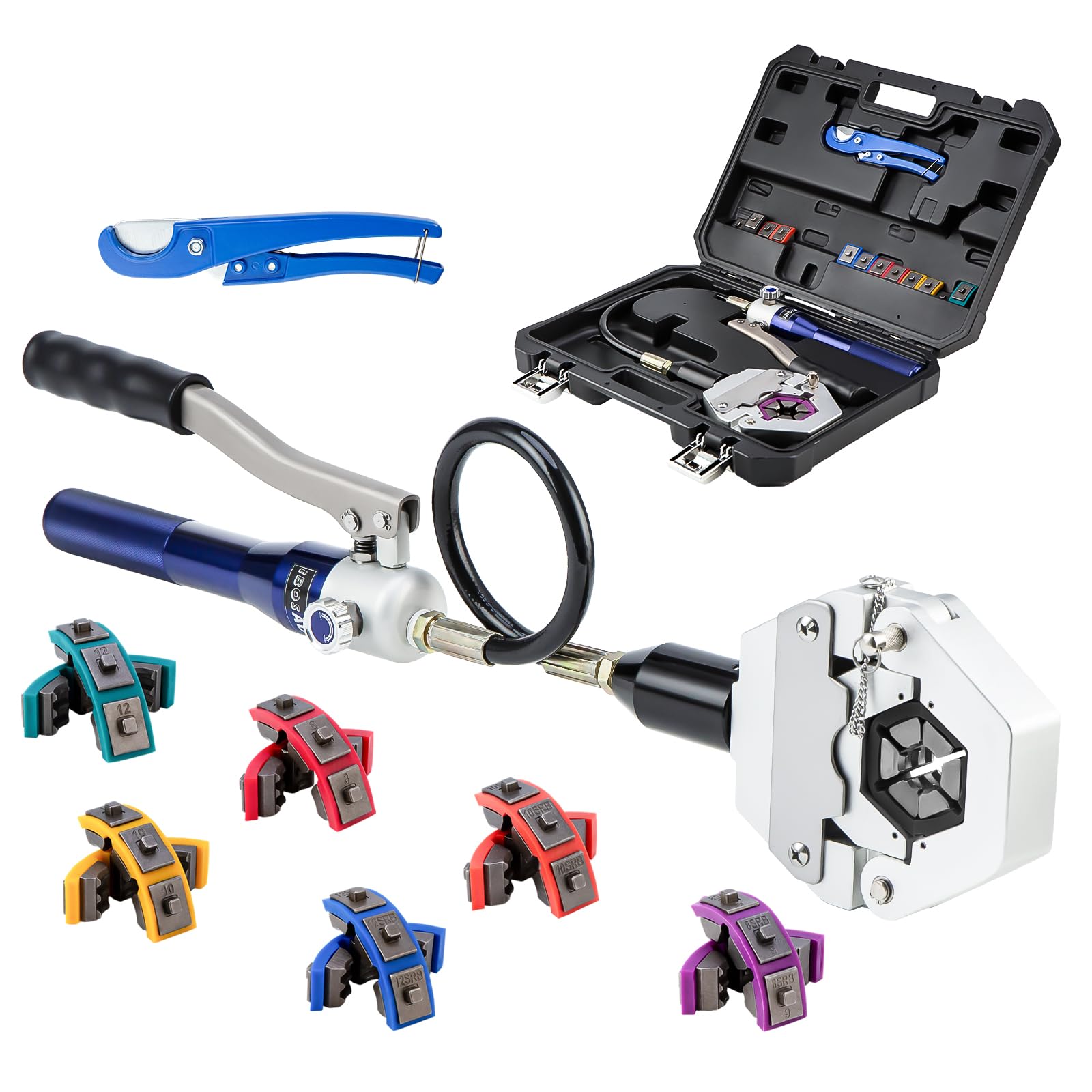 IBOSAD Hydraulic Hose Crimper Hydra-Krimp 71500 Manual A/C Hose Crimper Kit Air Conditioning Repair Handheld Hydraulic Hose Crimping Tool,Suit for