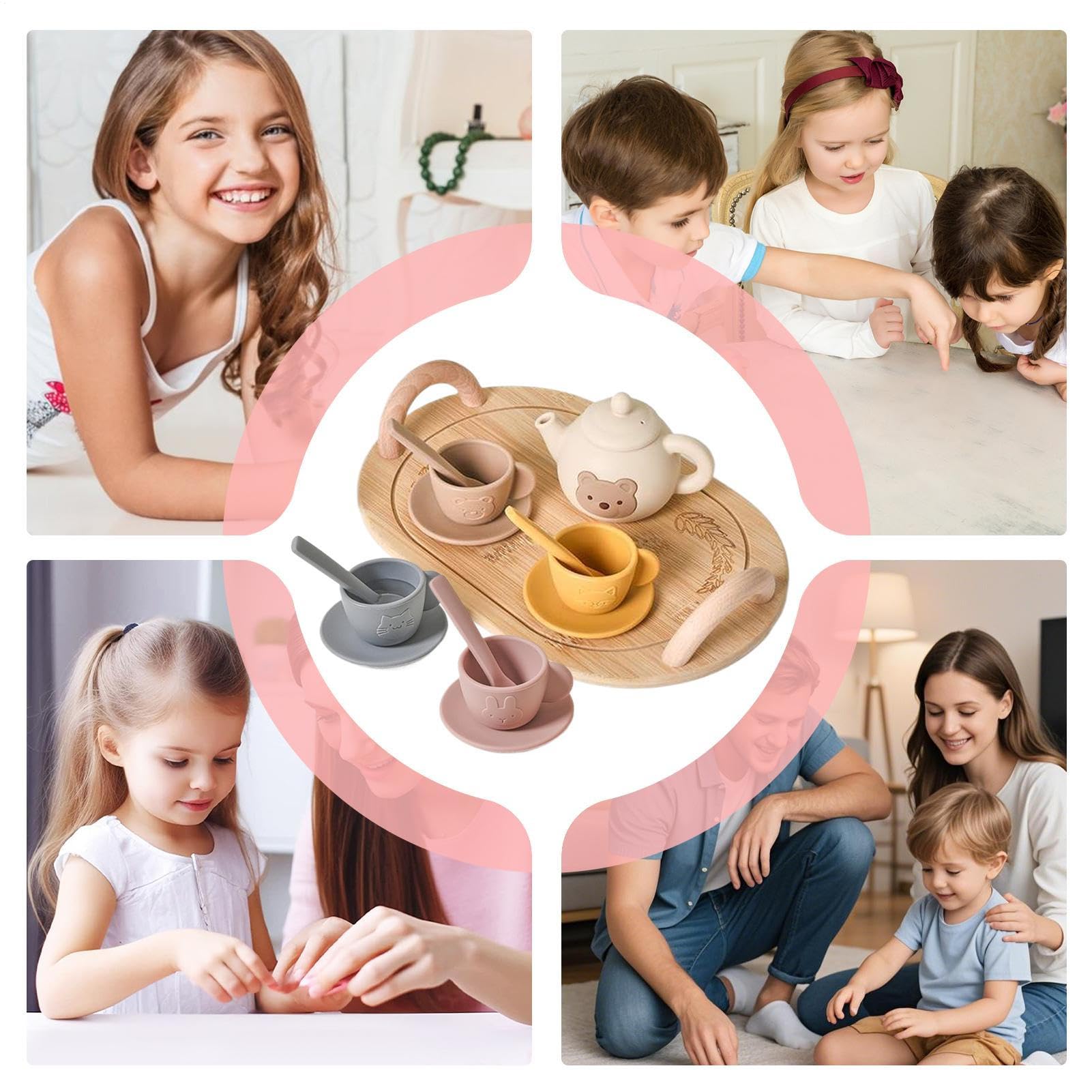 Set De Té De Silicona Juego Didáctico De Roles, Aprendizaje Y La Motricidad