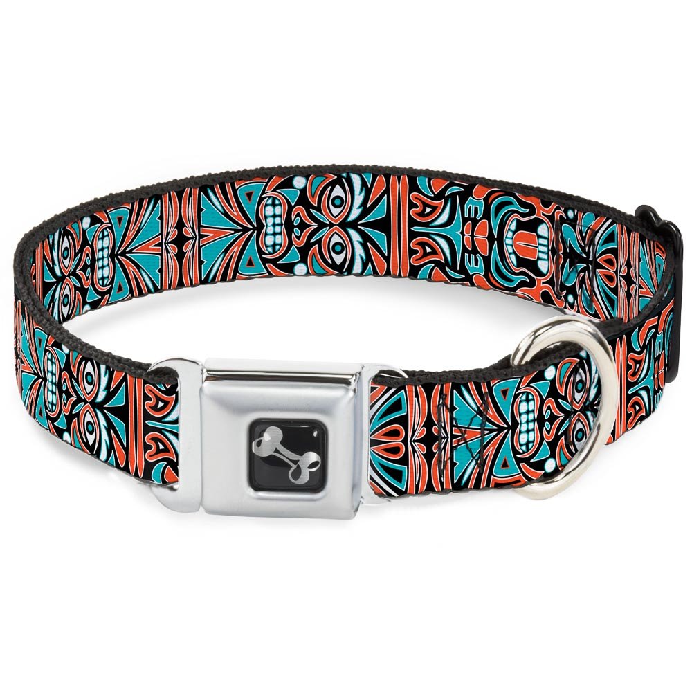 Collier de chien de taille moyenne Buckle Down au design totem et finitions acier