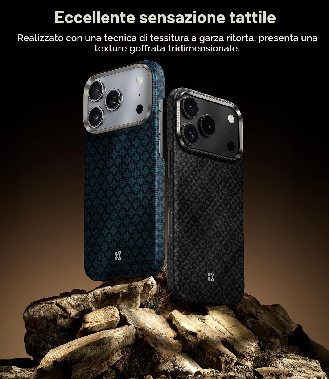 BENKS ArmorGrid ArmorAir per iPhone 17 Pro Cover Magnetica, Compatibile con MagSafe, Ultra Sottile Custodia in Fibra Aramidica Kevlar, Leggera e Resistente, Blu Azzurro