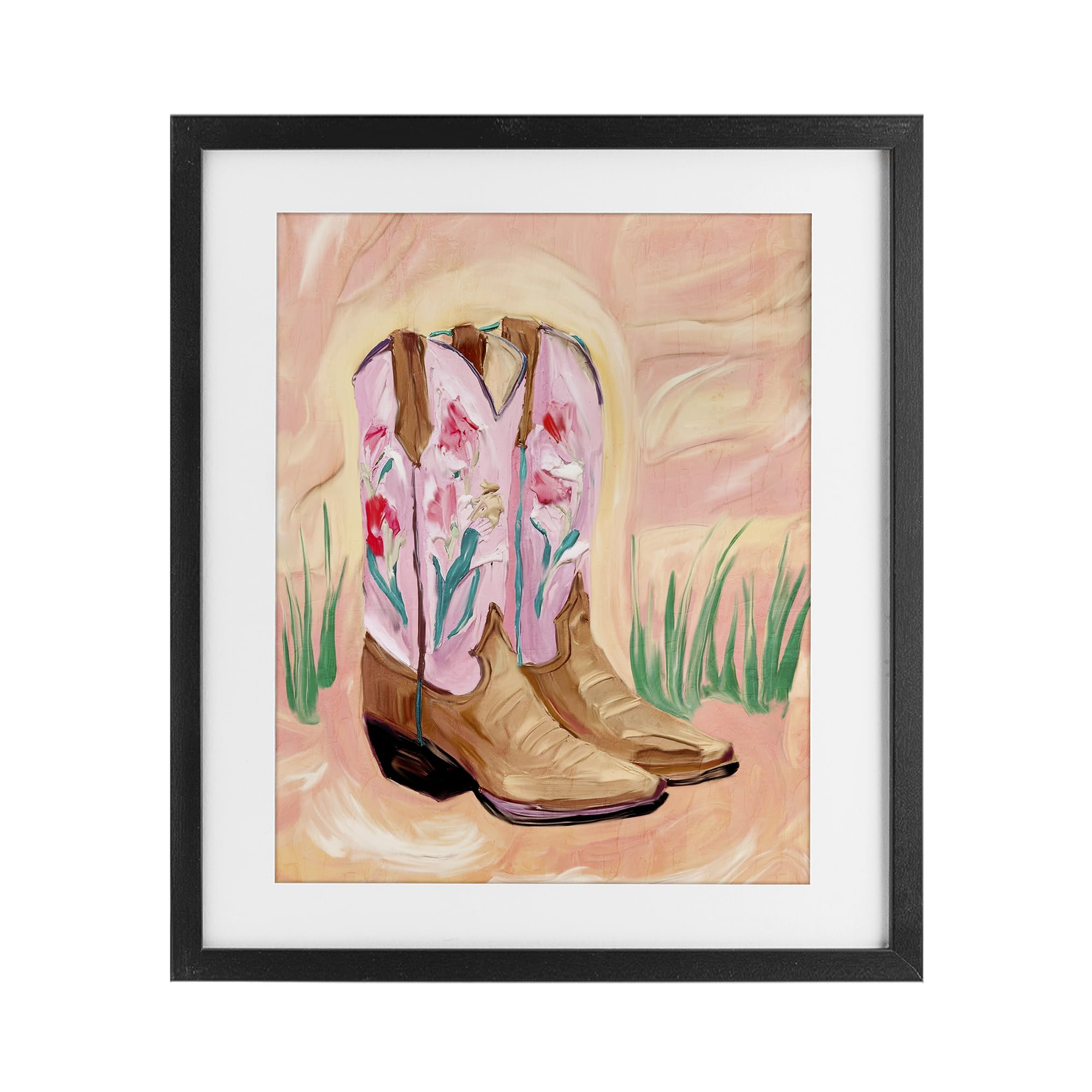 Impression encadrée motif floral et bottes de bouleau Kim Allen édition d'art premium